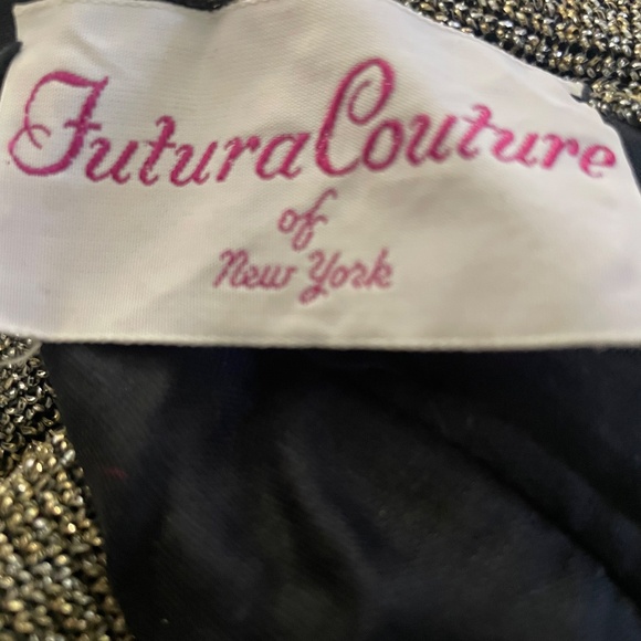Vintage 1960s Futura Couture sparkly Gold maxi dress - Picture 3 of 4